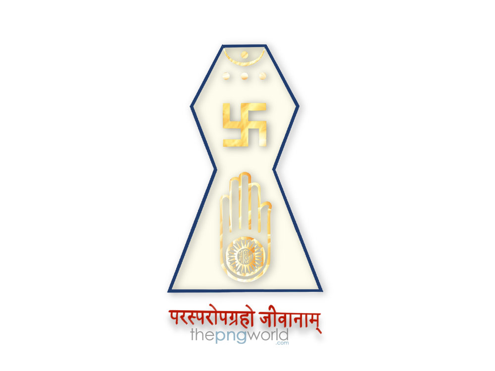 Designed Symbol of Jainism in Gold and Blue in PNG Jainism,Jain,Mahaveer,swami,Bhagwan,Paryushan,fasting,indian,ahimsa,Illustration,vector,design,png,images,picture,photo,icon,symbol,represents,spiritual,holy,non-violence,Jayanti,peace,moksha